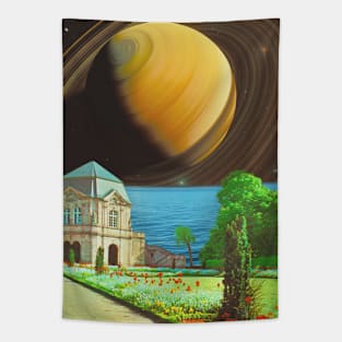 Outer Garden - Space Collage, Retro Futurism, Sci-Fi Tapestry