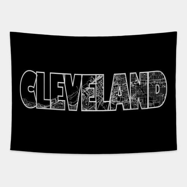 Cleveland Street Map Tapestry by thestreetslocal