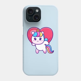 Cute Unicorn Bring Love Heart Cartoon Phone Case