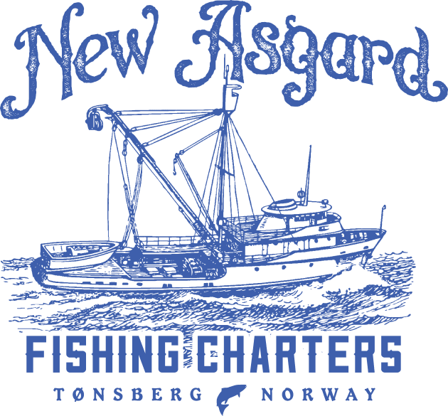 New Asgard Fishing Charters Kids T-Shirt by MindsparkCreative