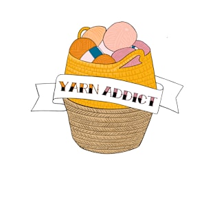 Yarn Addict Wool Basket Tattoo Sticker T-Shirt