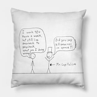 Mr. Capitalism (white background) Pillow