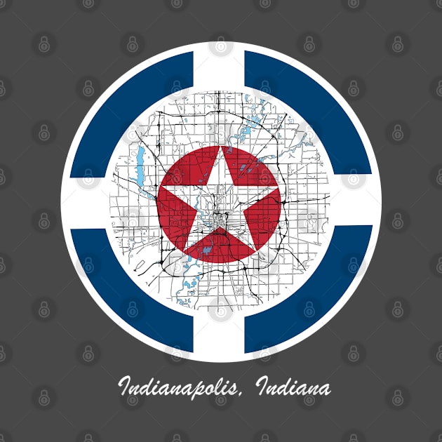 Indianapolis flag and map mashup by MadmanDesigns