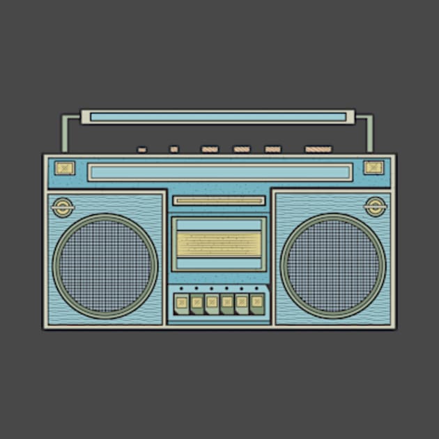 Blue Vintage Boombox by milhad