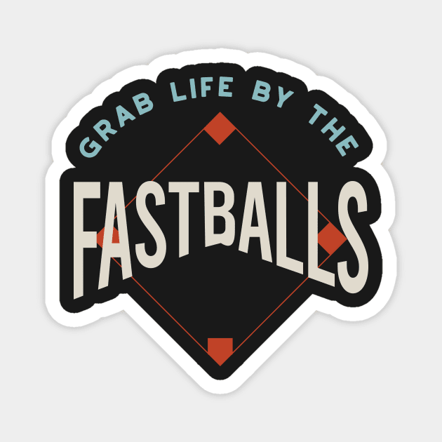 Funny Baseball Saying Grab Life by the Fastballs Magnet by whyitsme