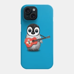 Baby Penguin Playing Swiss Flag Guitar Phone Case