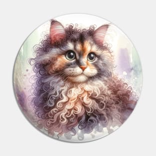 LaPerm - Watercolor Cat Pin