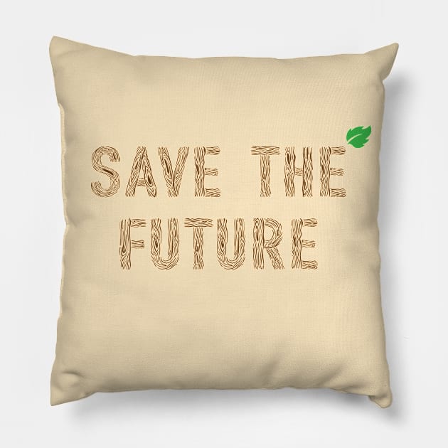 Save the future tree texture Pillow by Pinerganic