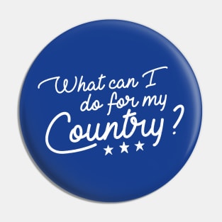 JFK Do For Your Country White Pin