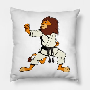 Comic lion does karate Pillow