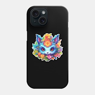 Floral Blue Fantasy Mouse Creature Phone Case