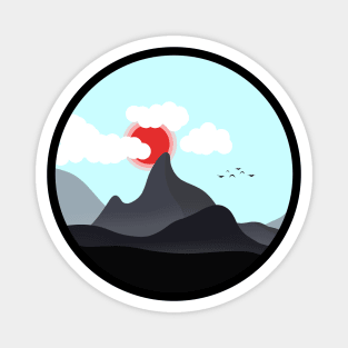 Minimalist Landscape - Mountains Magnet