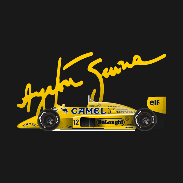 Ayrton Senna's Lotus 99T Illustration by Burro Wheel