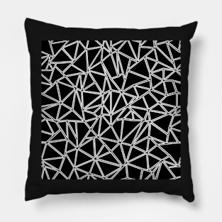 Shattered Abstract Black Pillow