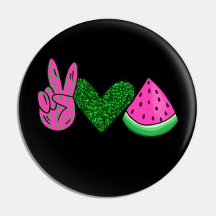 Peace Love and Watermelon Pin