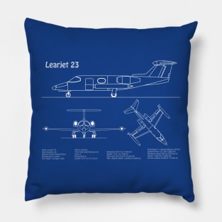 Learjet 23 - Airplane Blueprint Plan - ADpng Pillow