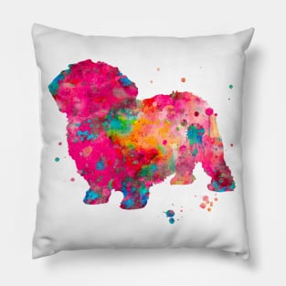 Bolognese Dog Watercolor Painting Pillow