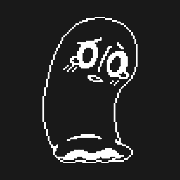 Napstablook (High Definition Monochrome) by HortusMornsEst