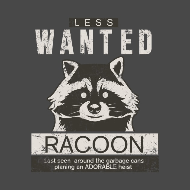 Racoon less wanted, funny, adorable trash panda mugshot by croquis design