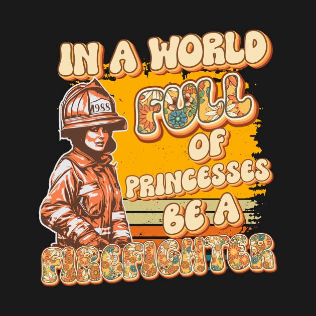 Firefighter woman USA flag funny sarcastic groovy quote by HomeCoquette