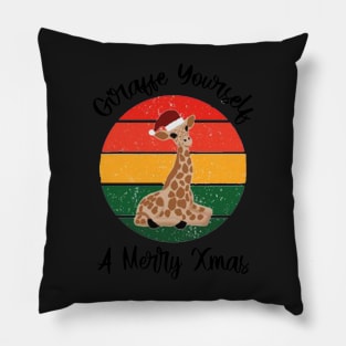 Christmas Giraffe Wildlife Xmas 2022 5 Pillow