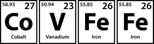 Light Covfefe (Co-V-Fe-Fe) Periodic Elements Magnet