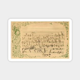 Rossini | Postcard with original handwritten score by Gioachino Rossini Magnet