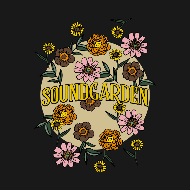 Soundgarden Name Personalized Flower Retro Floral 80s 90s Name Style by Ancientdistant