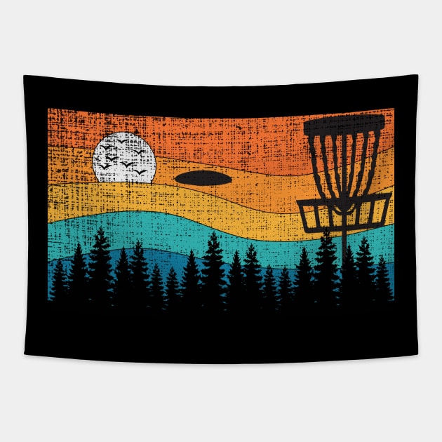 Vintage Retro Frisbee Disc Golf Frolf Stupid Tree Forest Tapestry by mrsmitful01