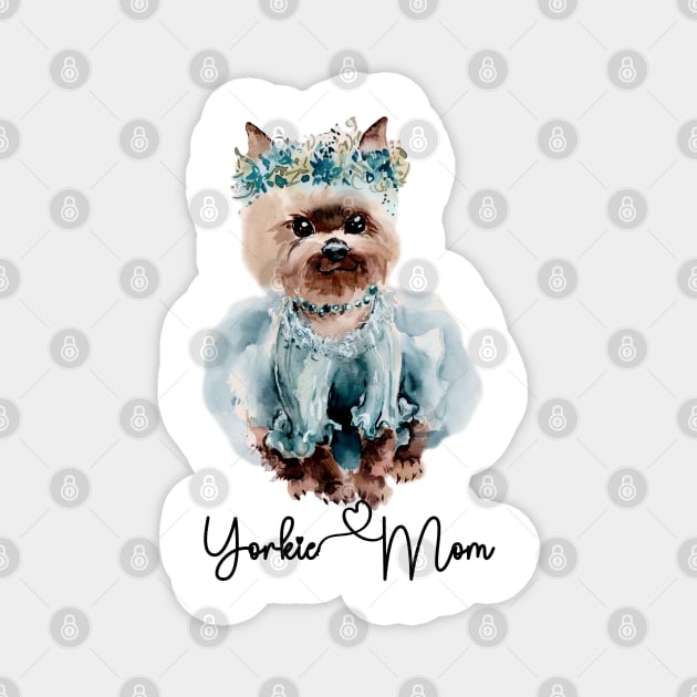 Yorkie Mom Cute Yorkie Magnet by AdrianaHolmesArt