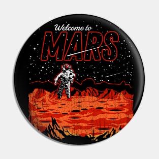 Welcome to Mars greetings from postcard Pin