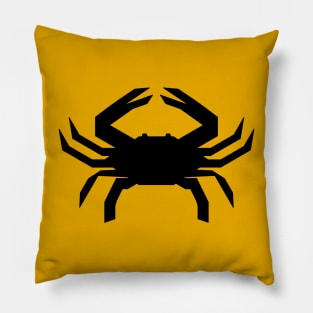 Radioactive Crab logo Black on Gold Pillow