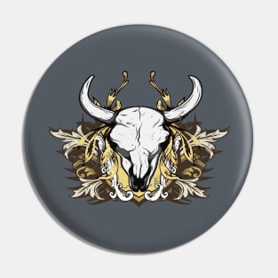 Cool Bull Skull Pin