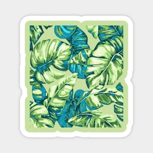 Tropical Leaves Camouflage Of Banana and Monstera 1 Magnet