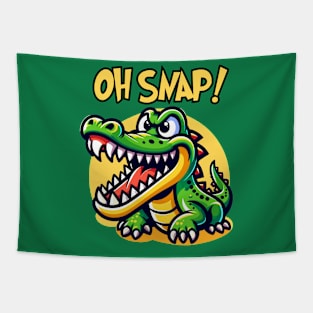 Oh Snap! Cartoon Dinosaur Dragon Fun Tapestry