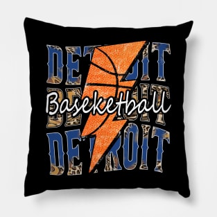 Graphic Basketball Detroit Proud Name Vintage Pillow