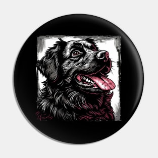 Retro Art Newfoundland dog Dog Lover Pin