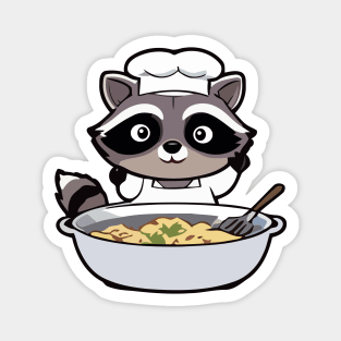 Raccoon Cooking Magnet