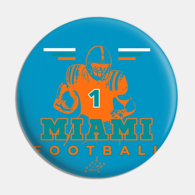 Miami Football Vintage Style Pin by Borcelle Vintage Apparel 