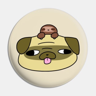 Pug Face and Little Sloth Pin