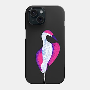 Beautiful swan pink and purple grainy textured illustration. Phone Case