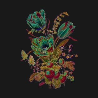 Black Panther Art - Glowing Flowers in the Dark 11 T-Shirt