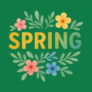 Spring Bloom Watercolor Lettering T-Shirt