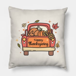 Thanksgiving Truck Pillow