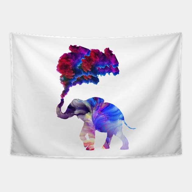 Rainbow Elephant Tapestry by amyskhaleesi