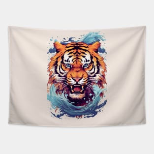 Tiger and Waves Tapestry