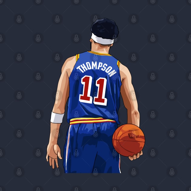 Klay Thompson Vector Back with Ball Above Waist Qiangy by qiangdade