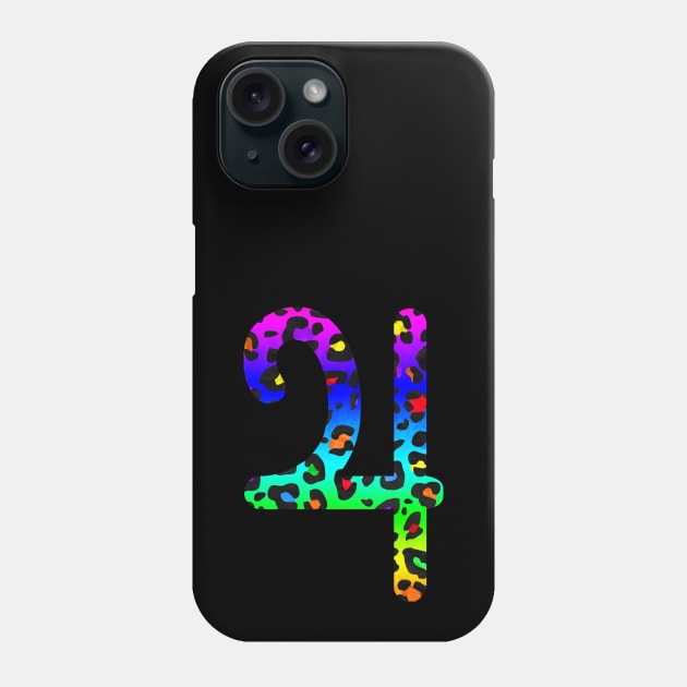 Jupiter Planet Symbol in Dark Rainbow Leopard Print Phone Case by bumblefuzzies