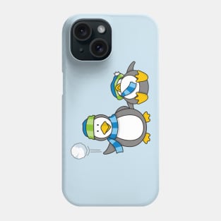 Snowballing Penguins Phone Case