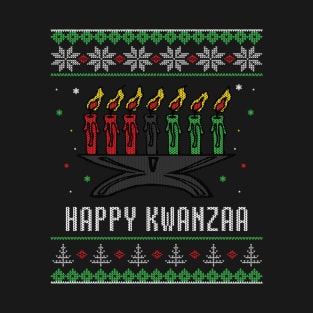 Kwanzaa Candles Ugly Christmas Sweater Style T-Shirt